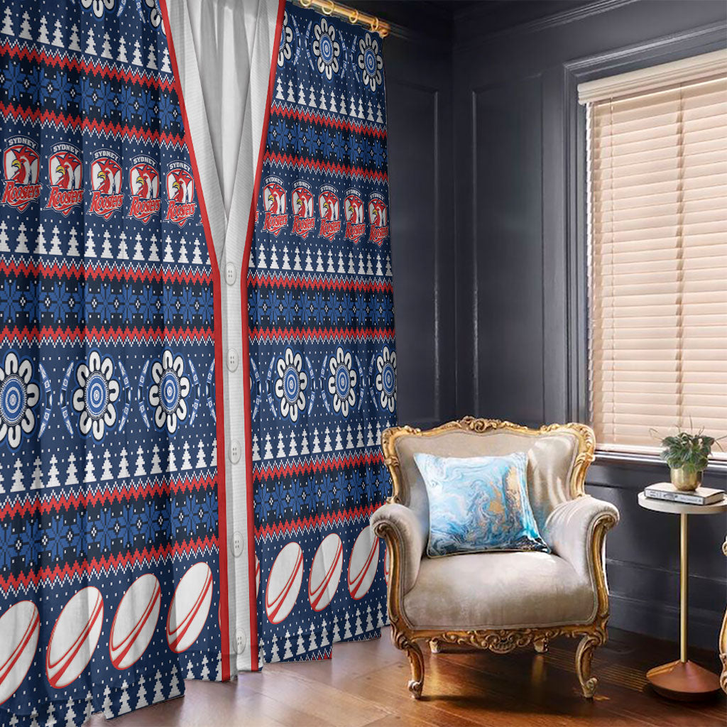 Roosters Rugby Christmas Window Curtain Aboriginal Seamless Cardigan Inspired