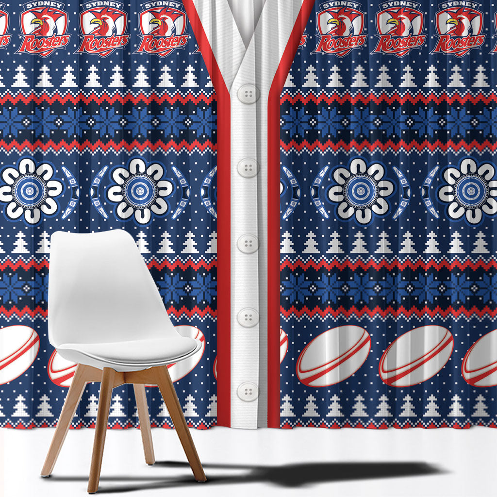 Roosters Rugby Christmas Window Curtain Aboriginal Seamless Cardigan Inspired