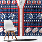 Roosters Rugby Christmas Window Curtain Aboriginal Seamless Cardigan Inspired
