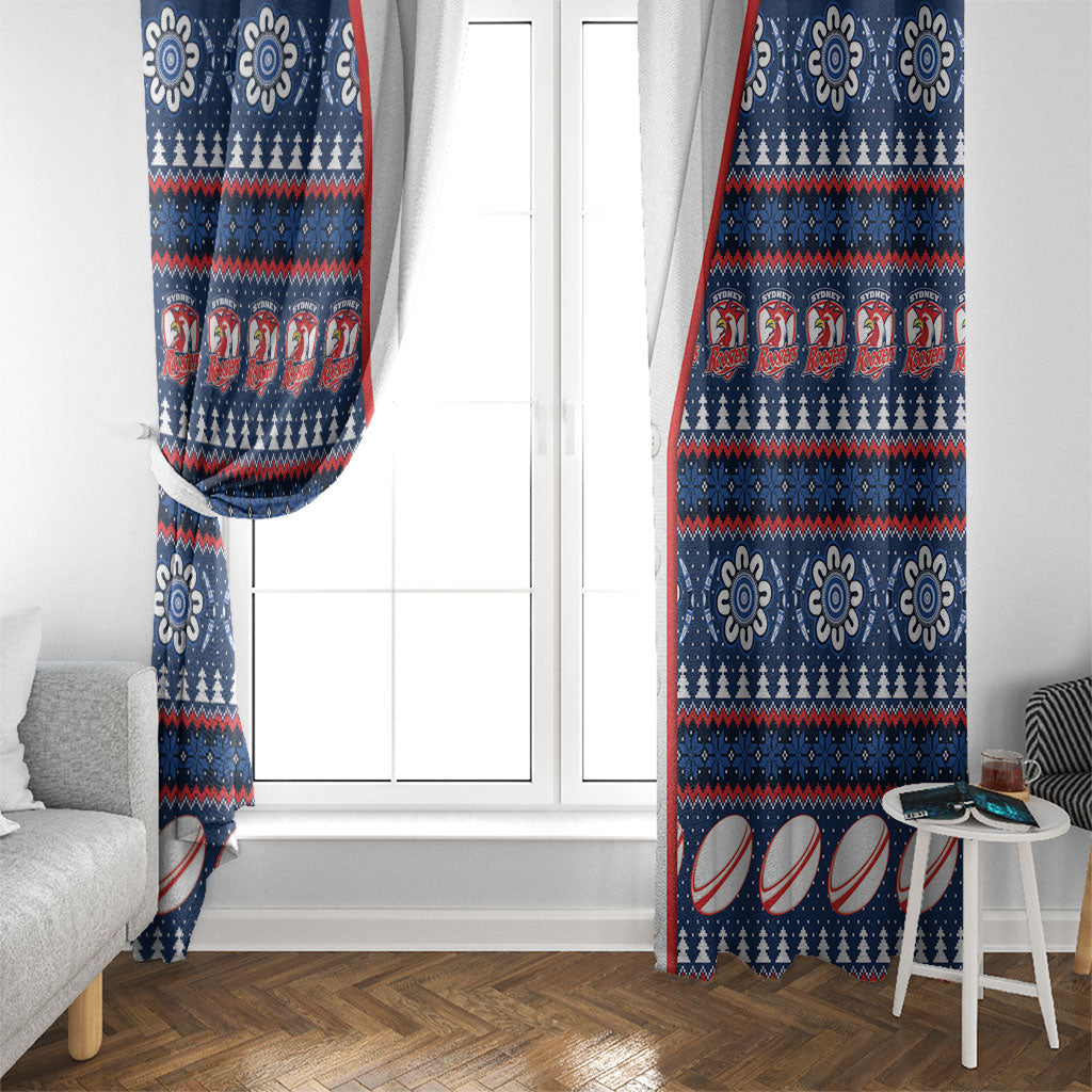 Roosters Rugby Christmas Window Curtain Aboriginal Seamless Cardigan Inspired