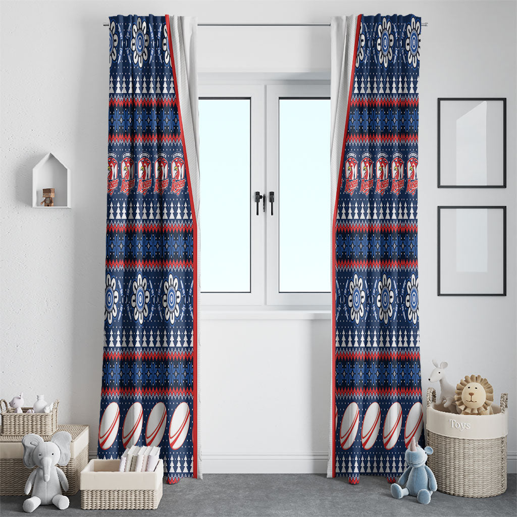 Roosters Rugby Christmas Window Curtain Aboriginal Seamless Cardigan Inspired