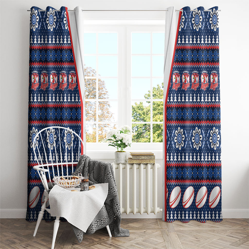 Roosters Rugby Christmas Window Curtain Aboriginal Seamless Cardigan Inspired