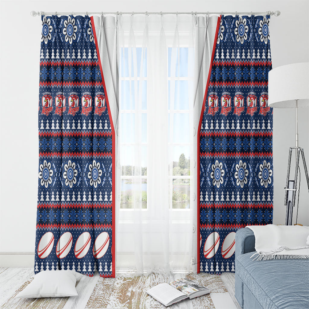 Roosters Rugby Christmas Window Curtain Aboriginal Seamless Cardigan Inspired