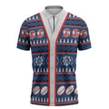 Roosters Rugby Christmas Zipper Polo Shirt Aboriginal Seamless Cardigan Inspired