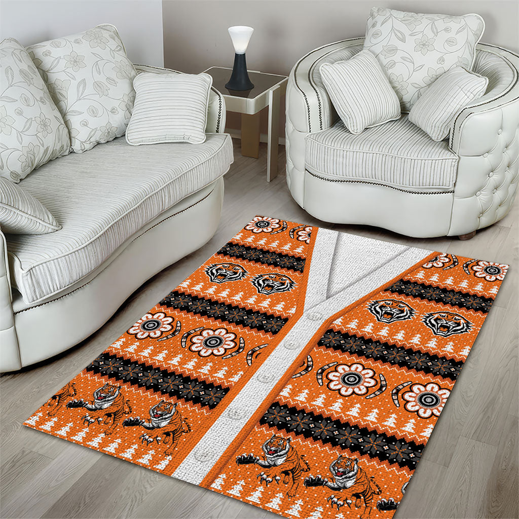 Tigers Rugby Christmas Area Rug Aboriginal Seamless Cardigan Inspired