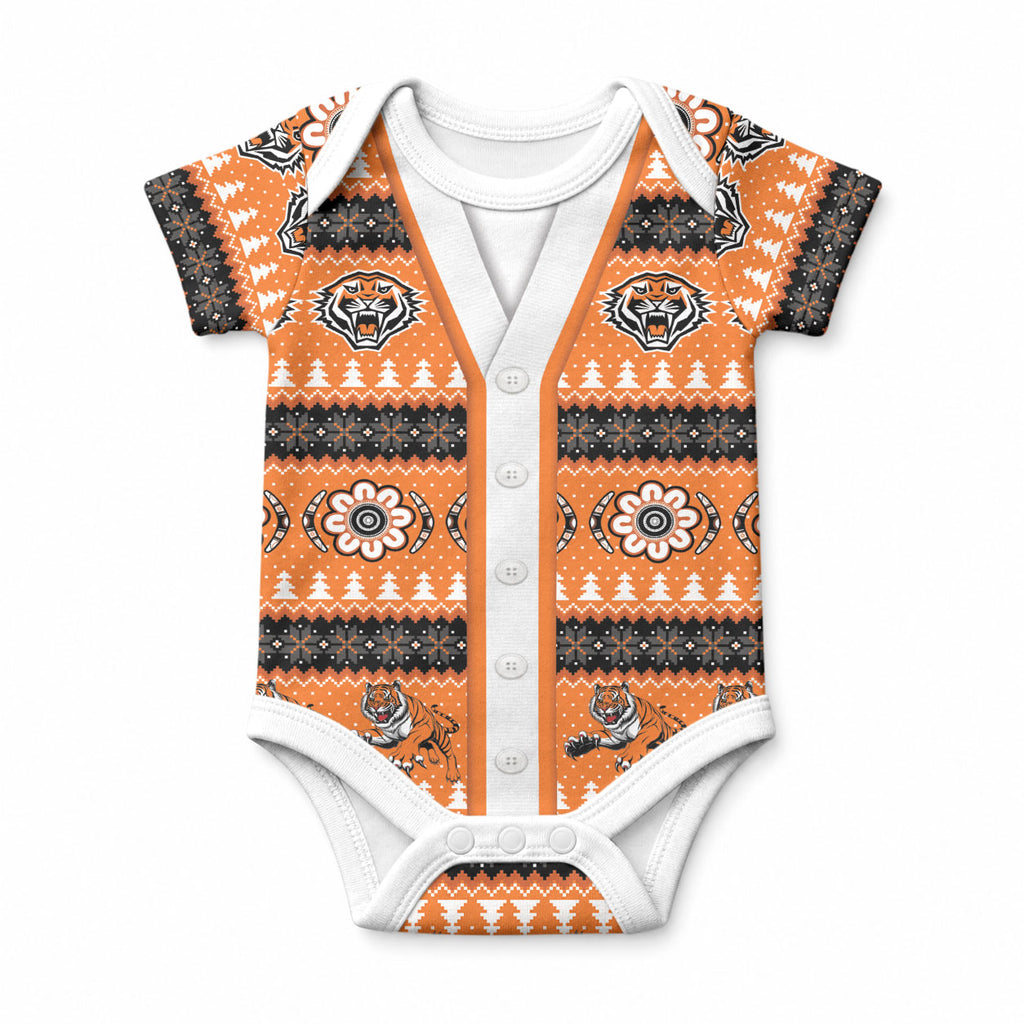 Tigers Rugby Christmas Baby Onesie Aboriginal Seamless Cardigan Inspired