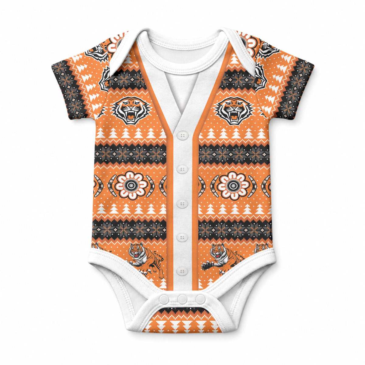 Tigers Rugby Christmas Baby Onesie Aboriginal Seamless Cardigan Inspired