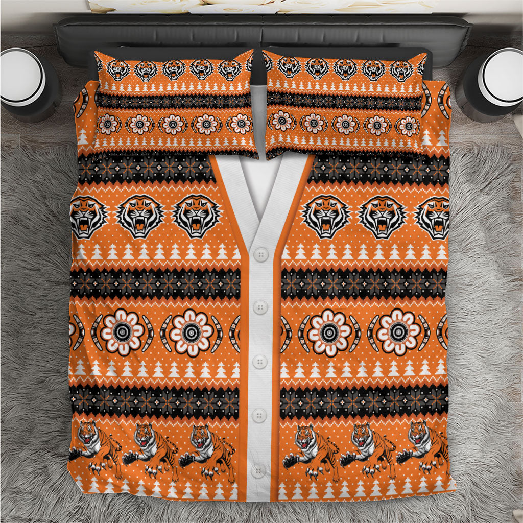 Tigers Rugby Christmas Bedding Set Aboriginal Seamless Cardigan Inspired
