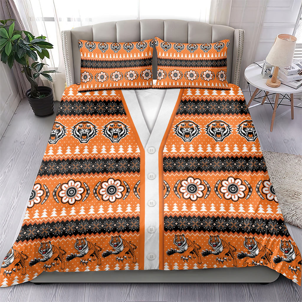Tigers Rugby Christmas Bedding Set Aboriginal Seamless Cardigan Inspired