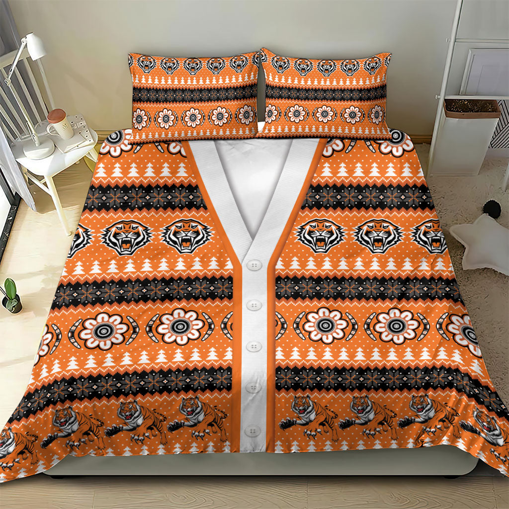 Tigers Rugby Christmas Bedding Set Aboriginal Seamless Cardigan Inspired