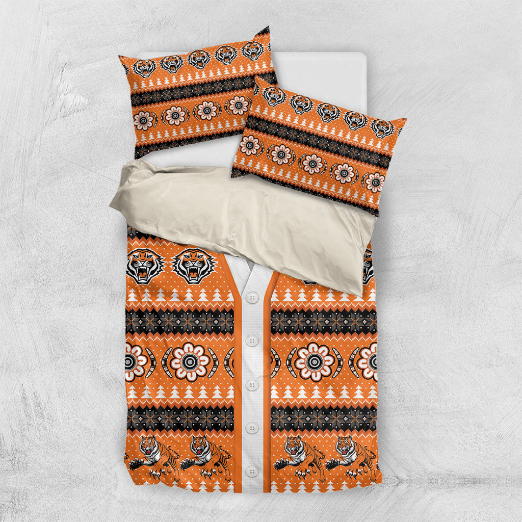 Tigers Rugby Christmas Bedding Set Aboriginal Seamless Cardigan Inspired