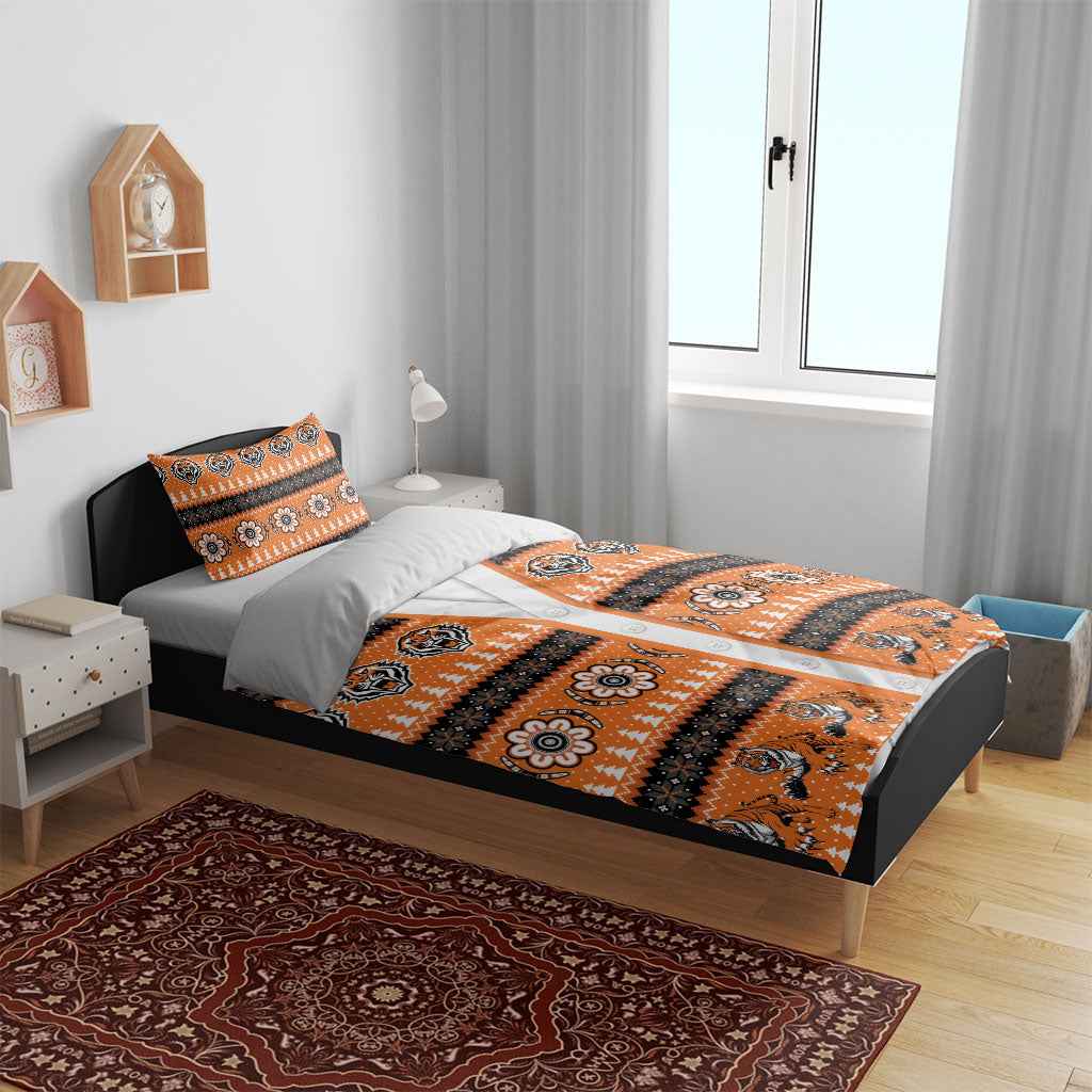 Tigers Rugby Christmas Bedding Set Aboriginal Seamless Cardigan Inspired