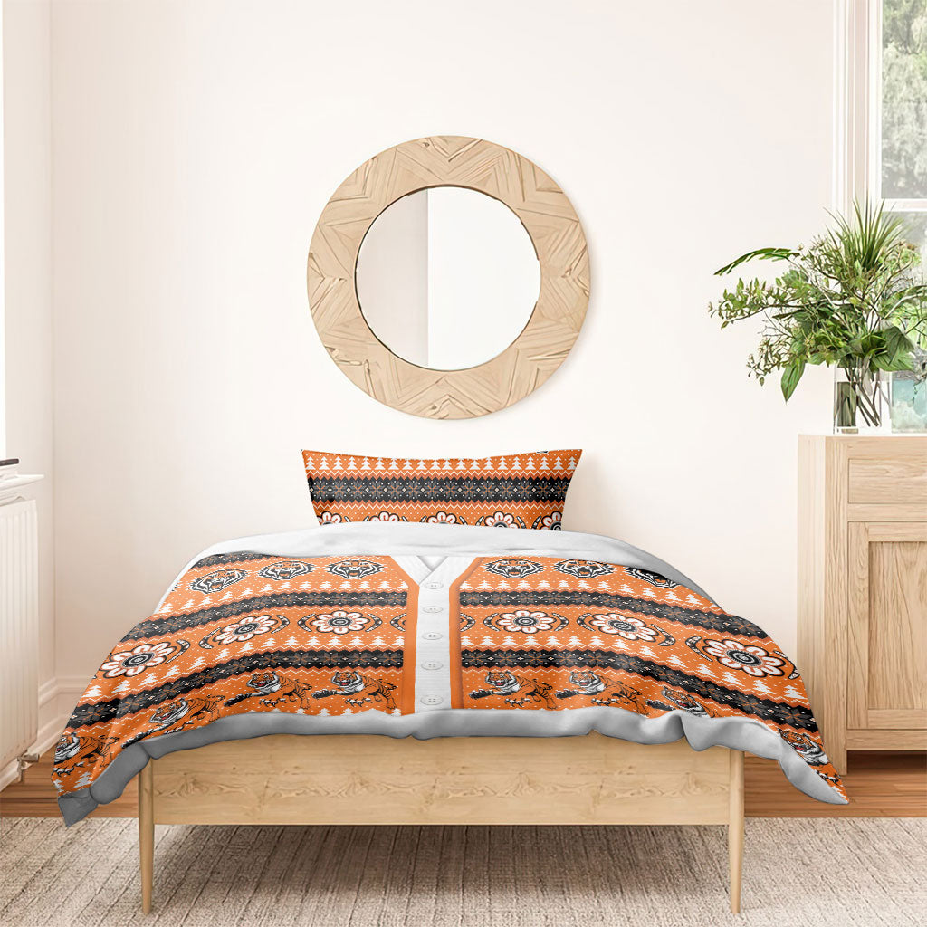 Tigers Rugby Christmas Bedding Set Aboriginal Seamless Cardigan Inspired