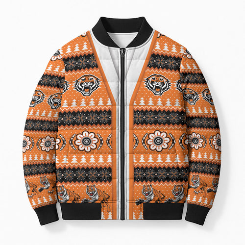 Tigers Rugby Christmas Bomber Puffer Jacket Aboriginal Seamless Cardigan Inspired