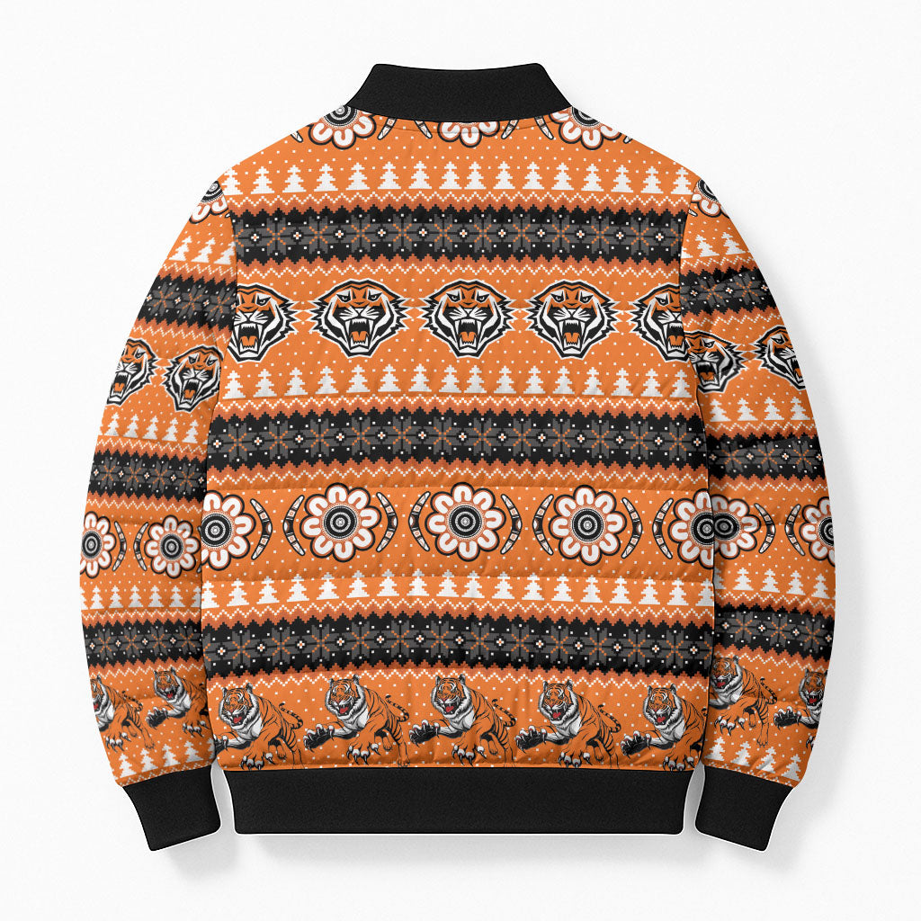 Tigers Rugby Christmas Bomber Puffer Jacket Aboriginal Seamless Cardigan Inspired