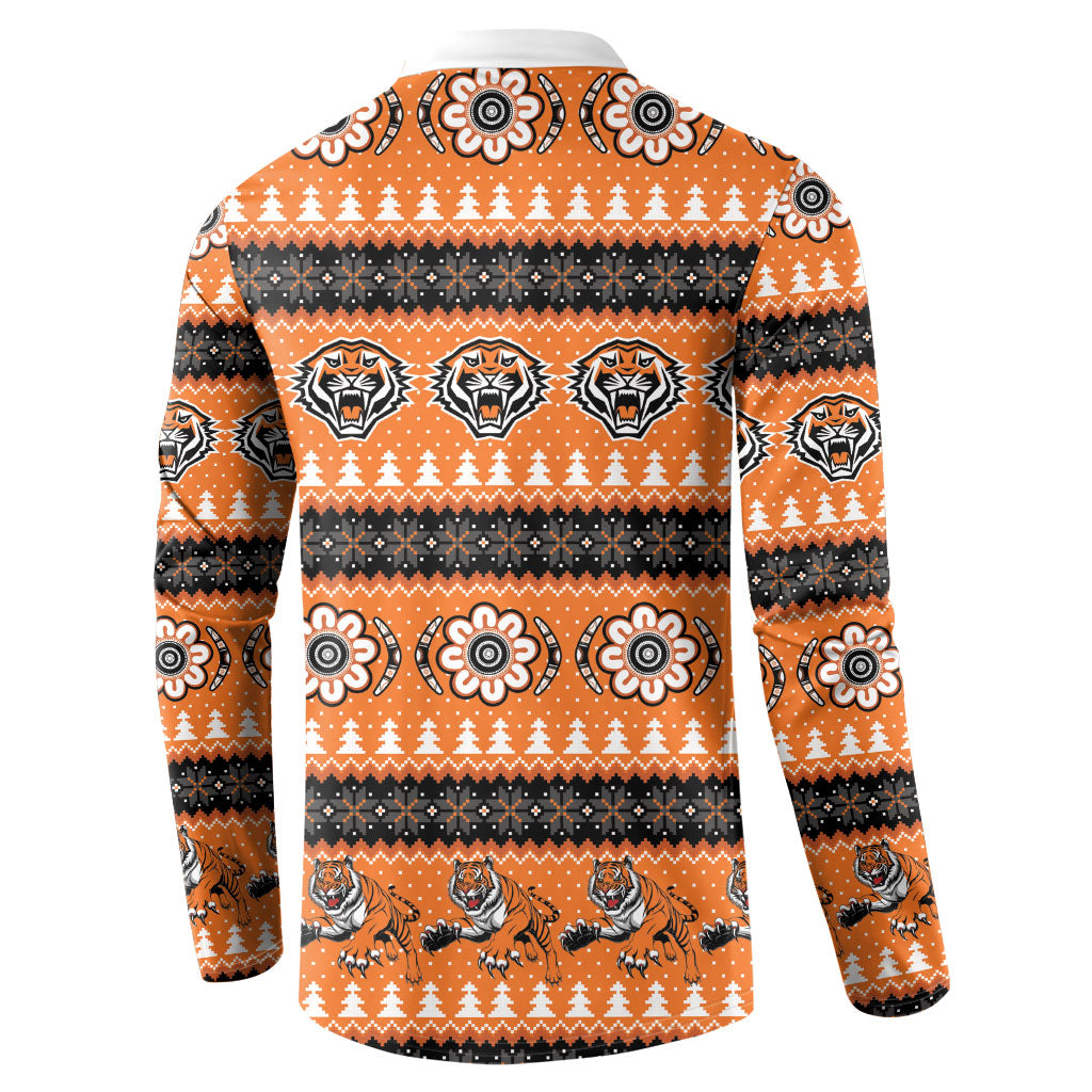 Tigers Rugby Christmas Button Sweatshirt Aboriginal Seamless Cardigan Inspired