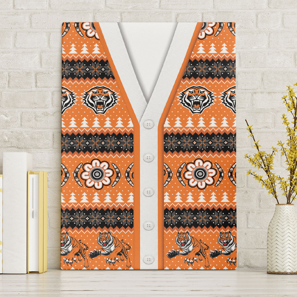Tigers Rugby Christmas Canvas Wall Art Aboriginal Seamless Cardigan Inspired
