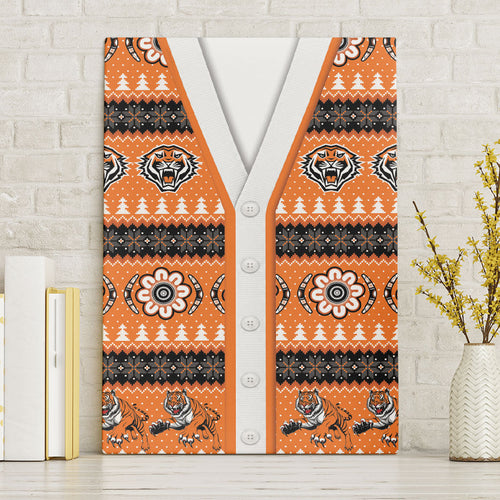 Tigers Rugby Christmas Canvas Wall Art Aboriginal Seamless Cardigan Inspired