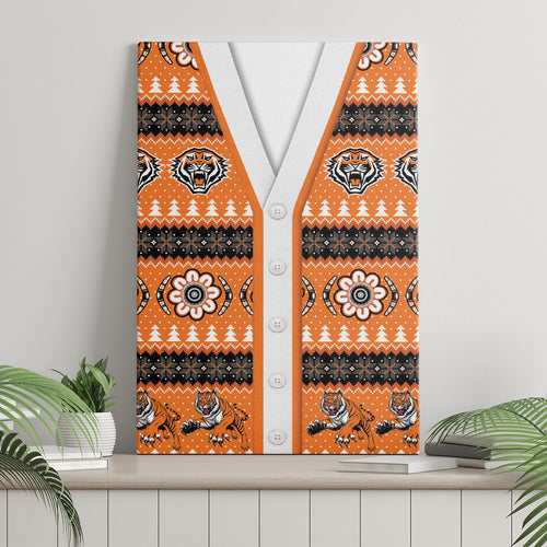 Tigers Rugby Christmas Canvas Wall Art Aboriginal Seamless Cardigan Inspired