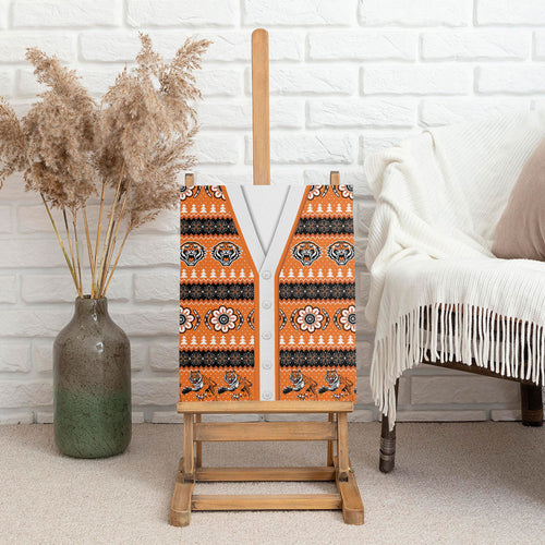 Tigers Rugby Christmas Canvas Wall Art Aboriginal Seamless Cardigan Inspired