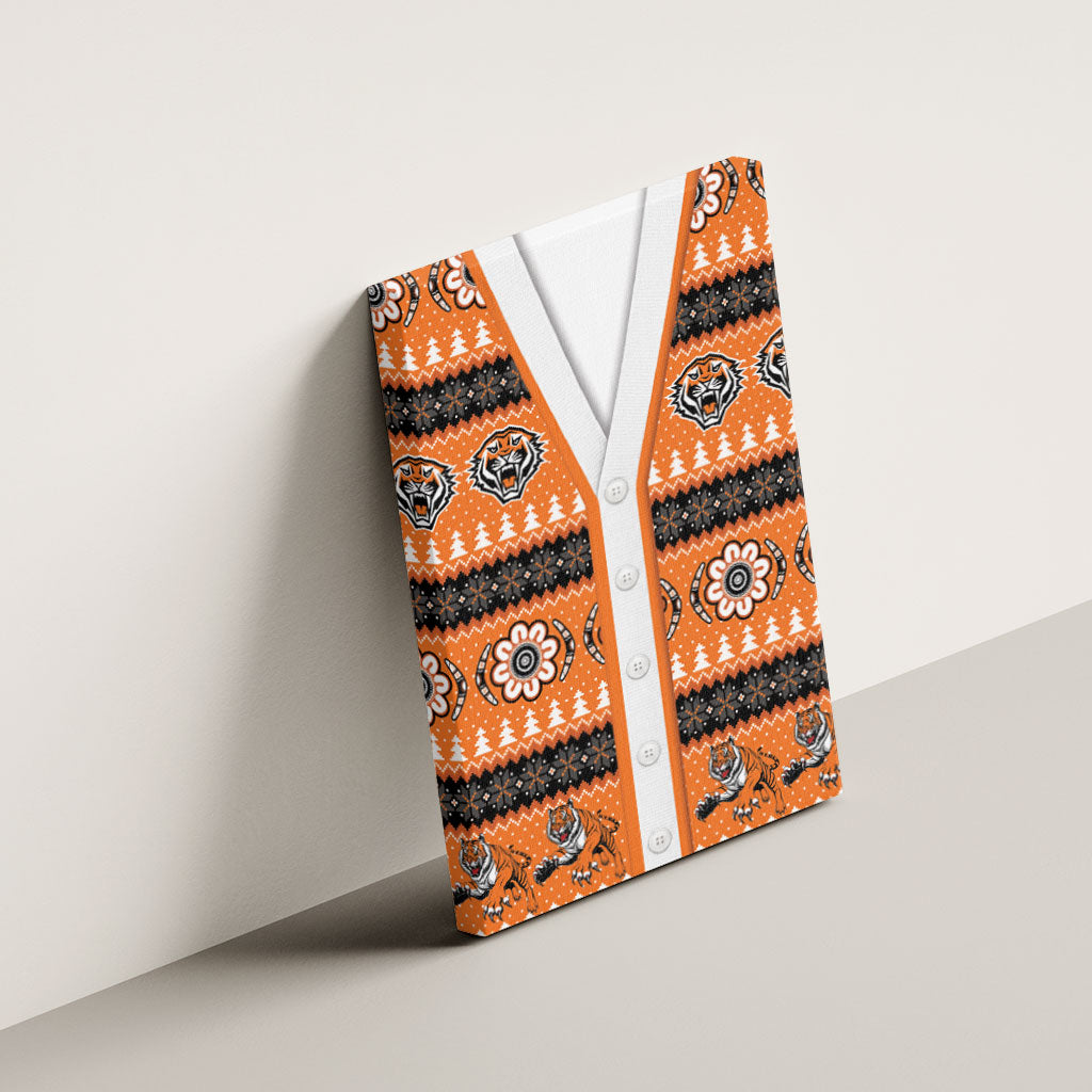 Tigers Rugby Christmas Canvas Wall Art Aboriginal Seamless Cardigan Inspired