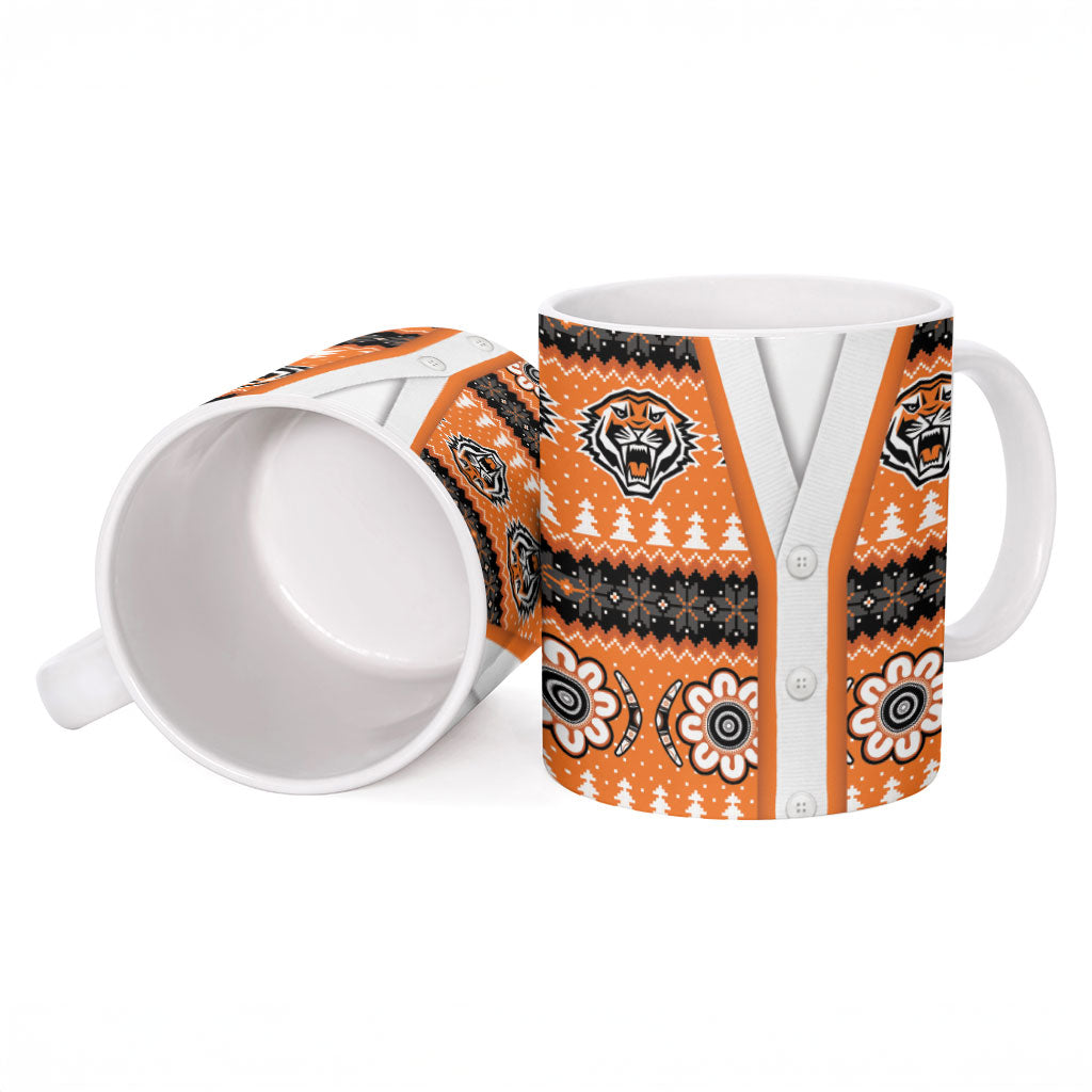 Tigers Rugby Christmas Ceramic Mug Aboriginal Seamless Cardigan Inspired