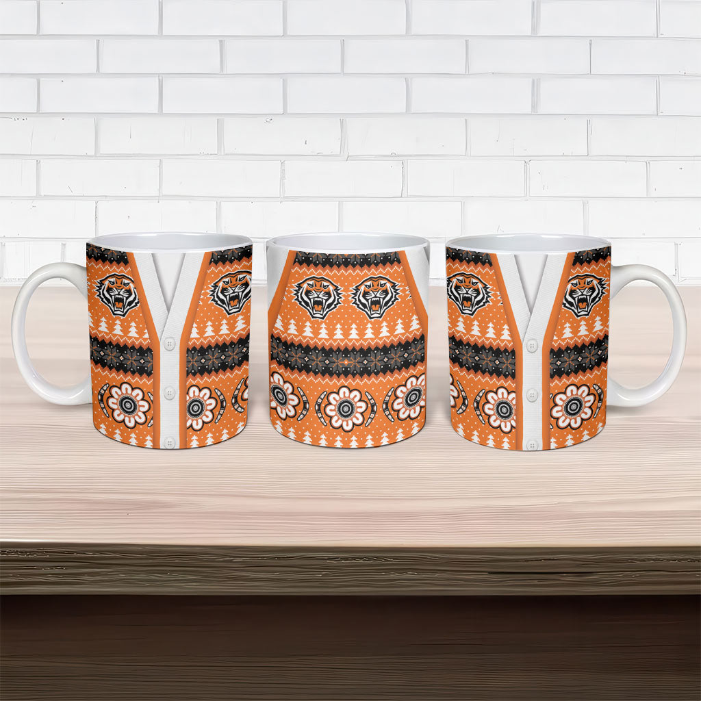 Tigers Rugby Christmas Ceramic Mug Aboriginal Seamless Cardigan Inspired