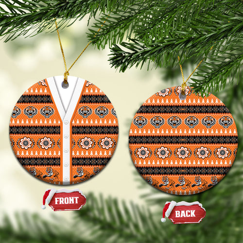 Tigers Rugby Christmas Ceramic Ornament Aboriginal Seamless Cardigan Inspired
