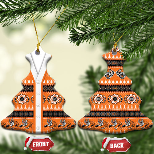 Tigers Rugby Christmas Ceramic Ornament Aboriginal Seamless Cardigan Inspired