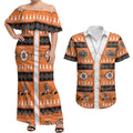 Tigers Rugby Christmas Couples Matching Off Shoulder Maxi Dress and Hawaiian Shirt Aboriginal Seamless Cardigan Inspired