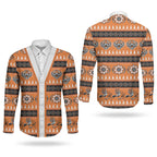 Tigers Rugby Christmas Couples Matching Puletasi and Long Sleeve Button Shirt Aboriginal Seamless Cardigan Inspired
