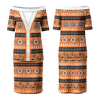Tigers Rugby Christmas Couples Matching Puletasi and Long Sleeve Button Shirt Aboriginal Seamless Cardigan Inspired