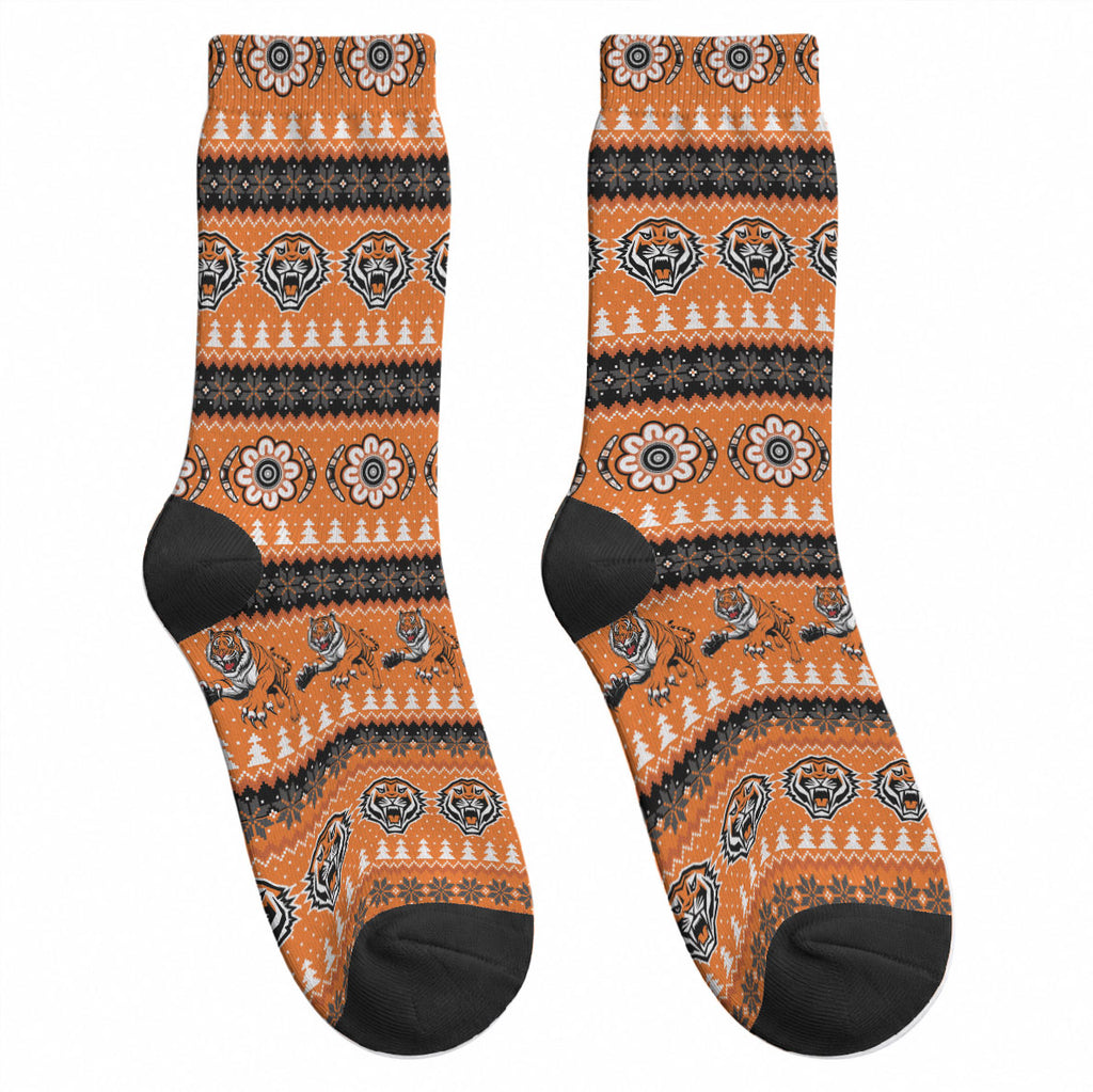 Tigers Rugby Christmas Crew Socks Aboriginal Seamless Cardigan Inspired