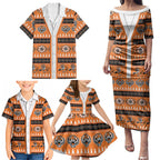 Tigers Rugby Christmas Family Matching Puletasi and Hawaiian Shirt Aboriginal Seamless Cardigan Inspired