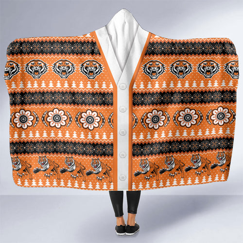 Tigers Rugby Christmas Hooded Blanket Aboriginal Seamless Cardigan Inspired