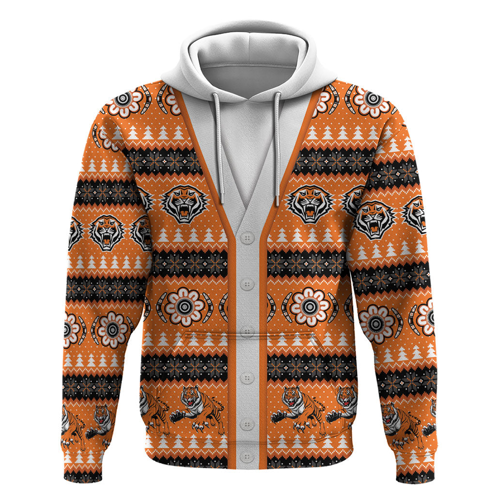 Tigers Rugby Christmas Hoodie Aboriginal Seamless Cardigan Inspired