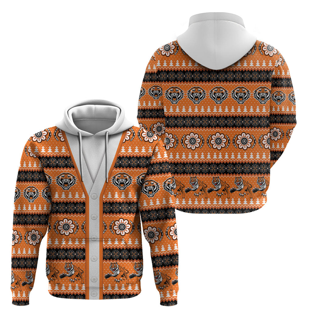 Tigers Rugby Christmas Hoodie Aboriginal Seamless Cardigan Inspired