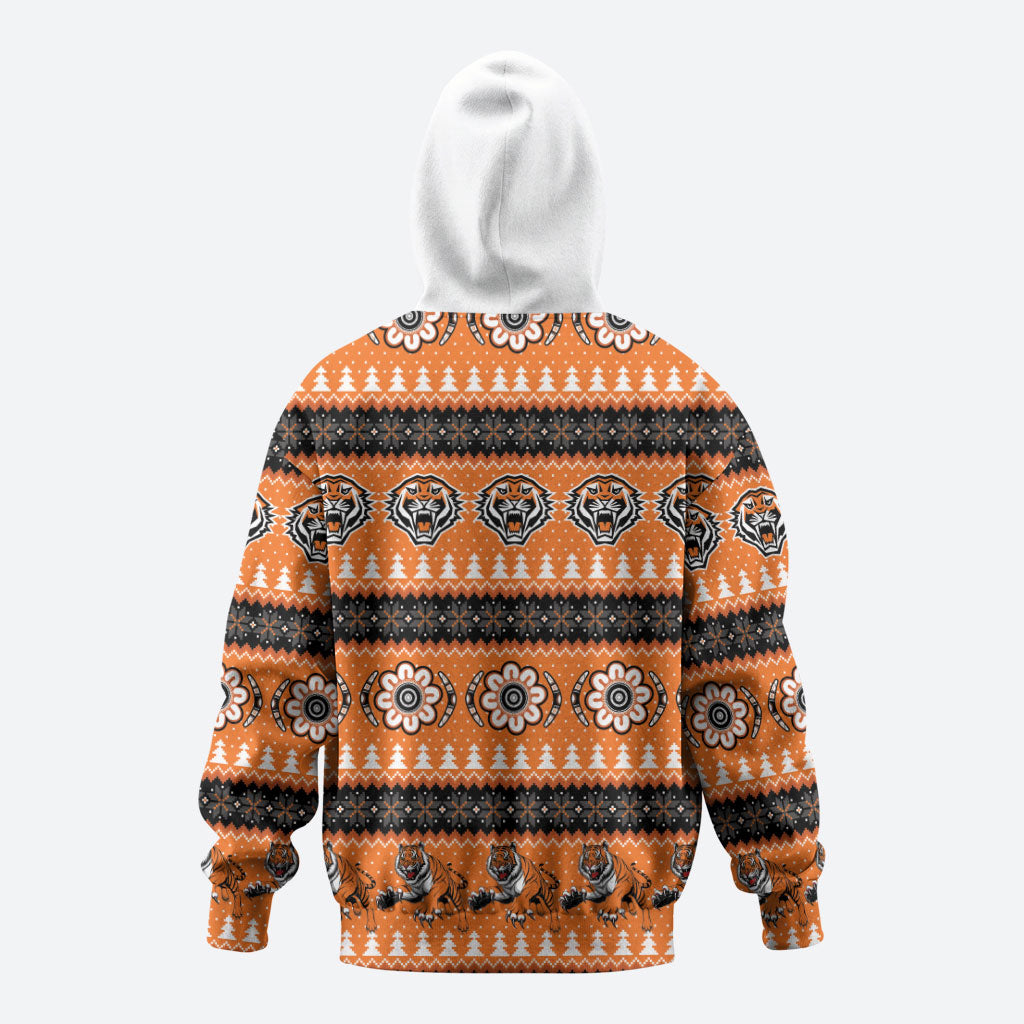 Tigers Rugby Christmas Hoodie Aboriginal Seamless Cardigan Inspired