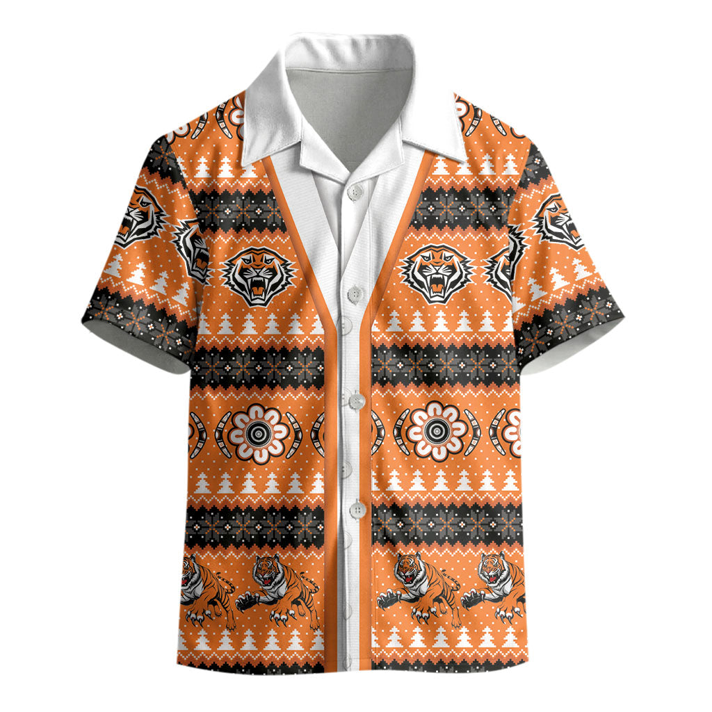 Tigers Rugby Christmas Kid Hawaiian Shirt Aboriginal Seamless Cardigan Inspired