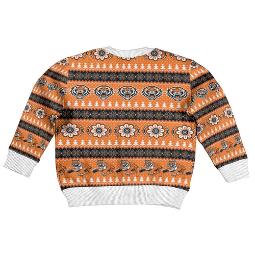 Tigers Rugby Christmas Kid Ugly Christmas Sweater Aboriginal Seamless Cardigan Inspired