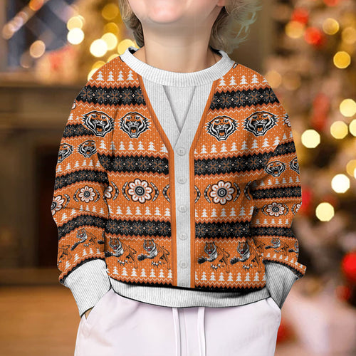 Tigers Rugby Christmas Kid Ugly Christmas Sweater Aboriginal Seamless Cardigan Inspired