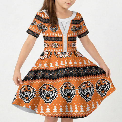 Tigers Rugby Christmas Kid Short Sleeve Dress Aboriginal Seamless Cardigan Inspired