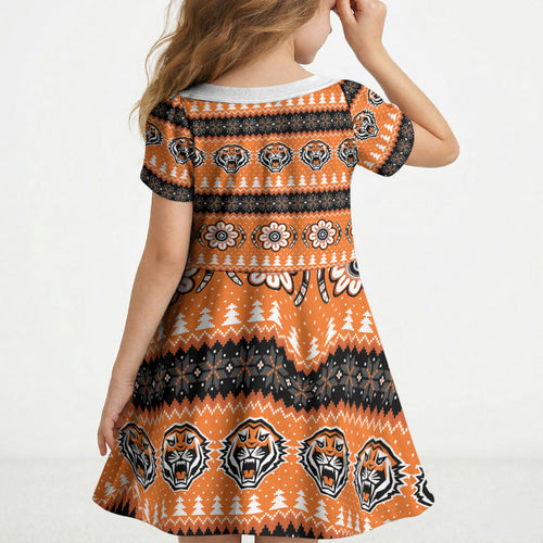 Tigers Rugby Christmas Kid Short Sleeve Dress Aboriginal Seamless Cardigan Inspired
