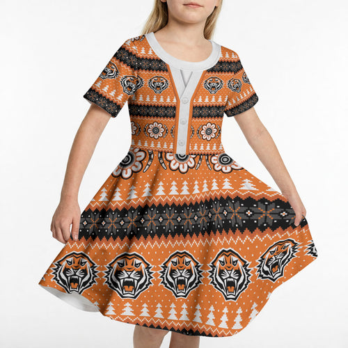 Tigers Rugby Christmas Kid Short Sleeve Dress Aboriginal Seamless Cardigan Inspired