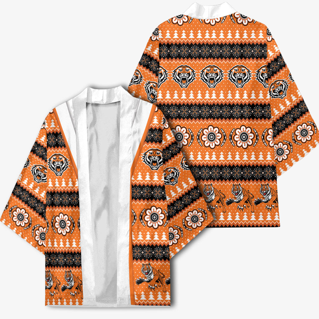 Tigers Rugby Christmas Kimono Aboriginal Seamless Cardigan Inspired