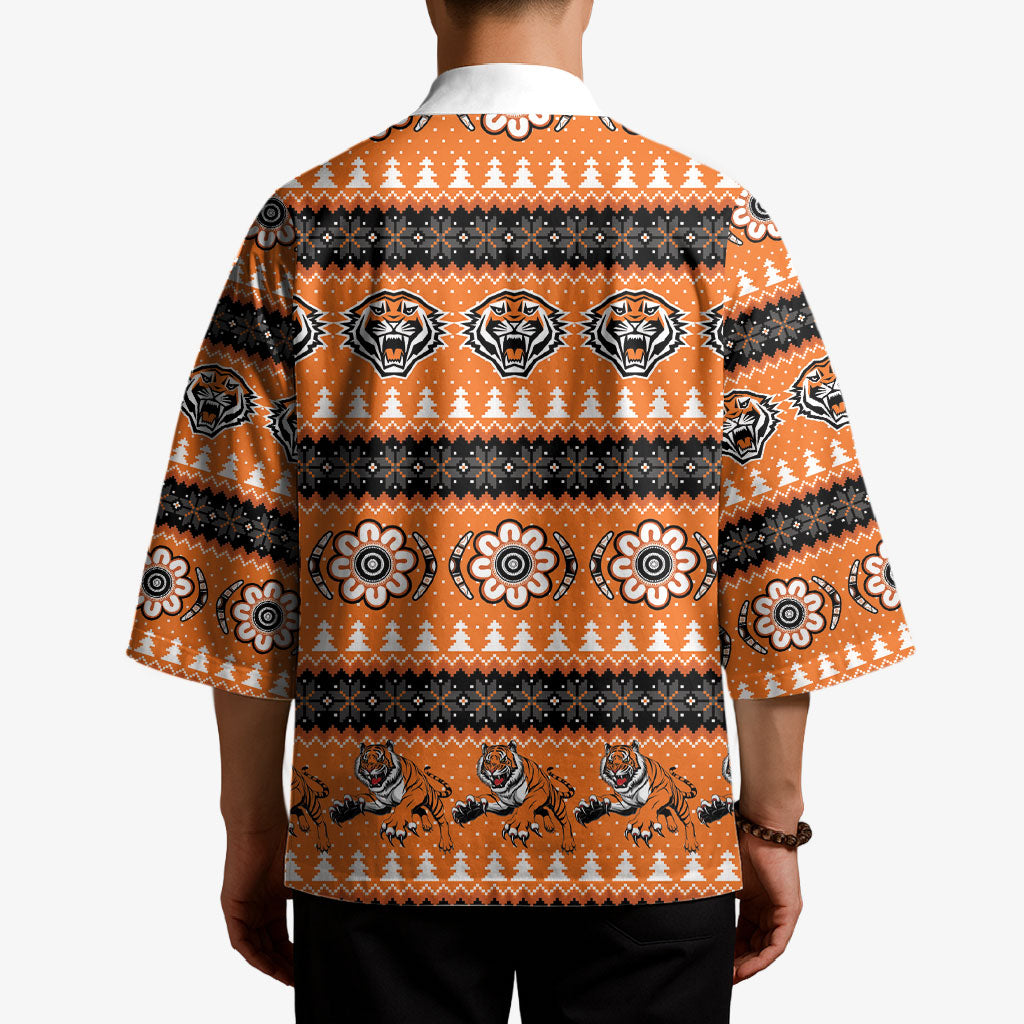Tigers Rugby Christmas Kimono Aboriginal Seamless Cardigan Inspired