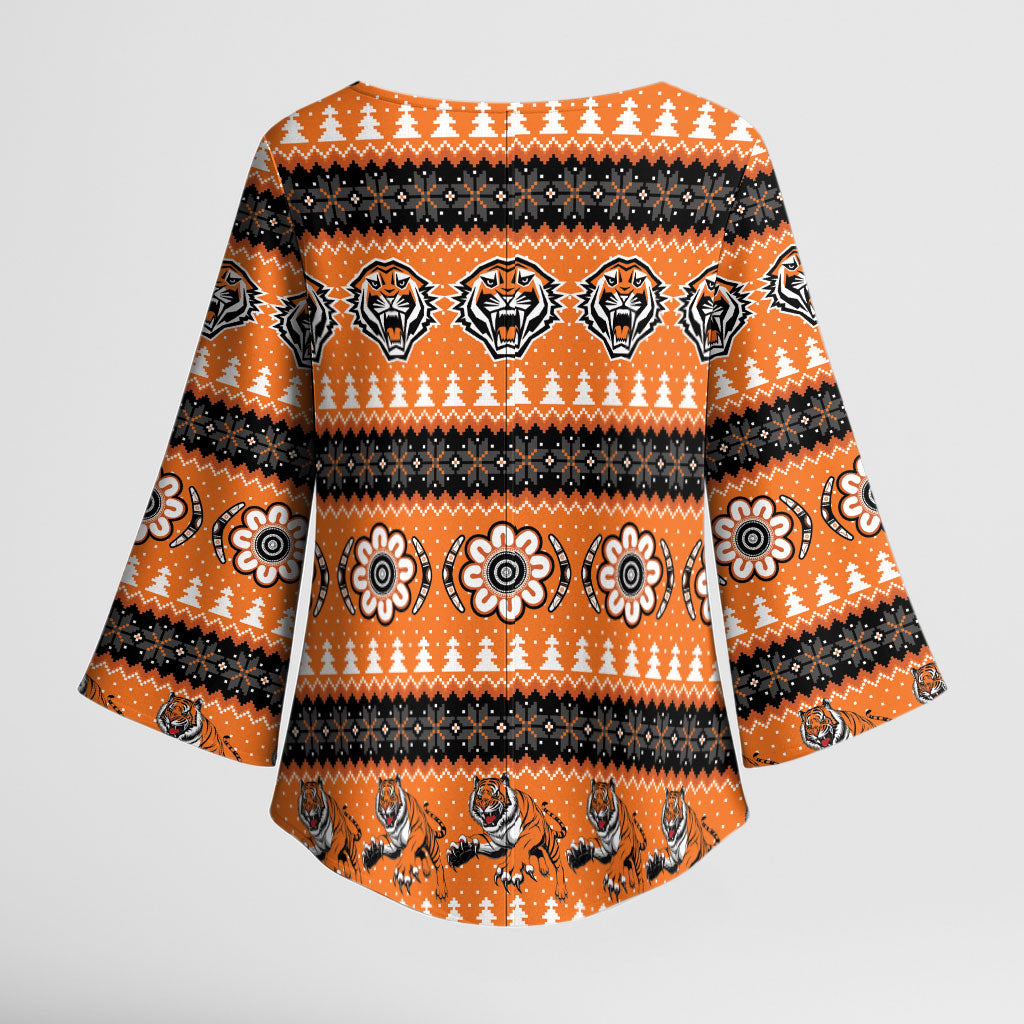 Tigers Rugby Christmas Kimono Sleeve Blouse Aboriginal Seamless Cardigan Inspired