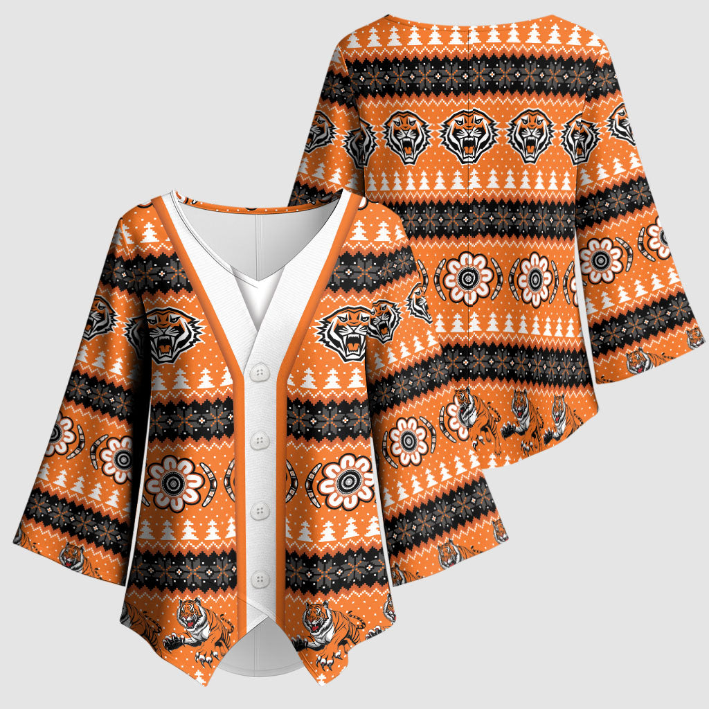 Tigers Rugby Christmas Kimono Sleeve Blouse Aboriginal Seamless Cardigan Inspired