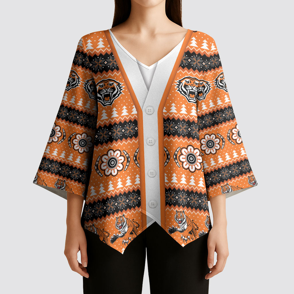 Tigers Rugby Christmas Kimono Sleeve Blouse Aboriginal Seamless Cardigan Inspired