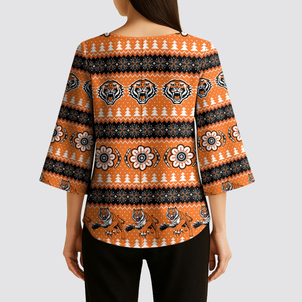 Tigers Rugby Christmas Kimono Sleeve Blouse Aboriginal Seamless Cardigan Inspired